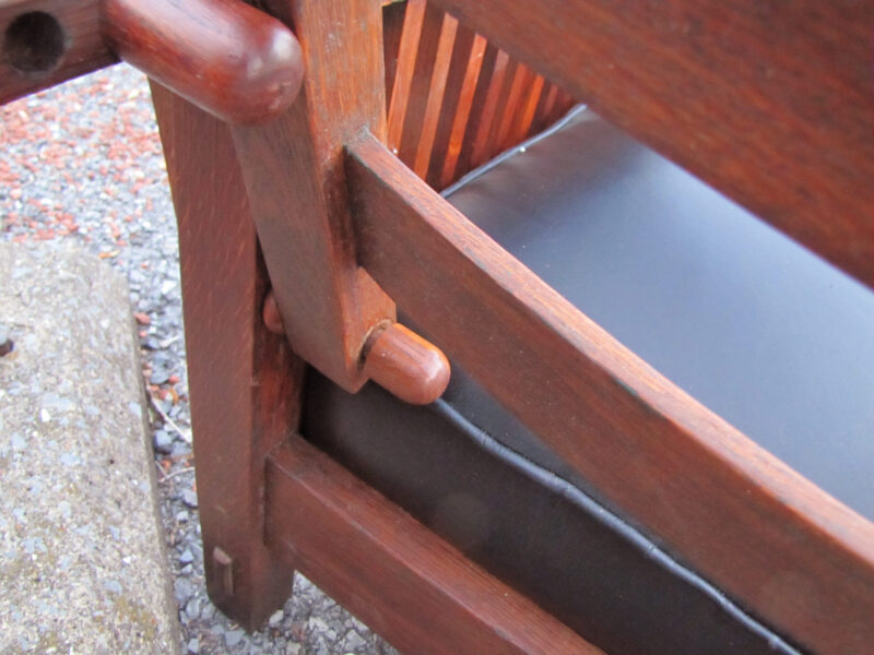 Antique Great Gustav Stickley Early Spindle Morris Chair w4016 - Image 9