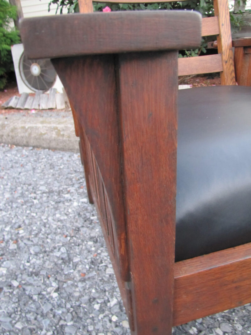 Antique Great Gustav Stickley Early Spindle Morris Chair w4016 - Image 12