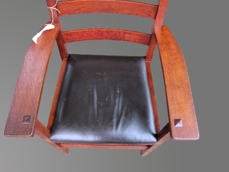 Antique Set of Four Arm L&jG Stickley Chairs w4045 - Image 12
