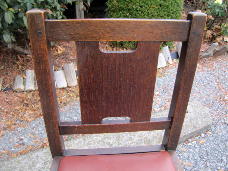 Gustav Stickley Slipper Desk H. Back Chair w4050 - Image 12
