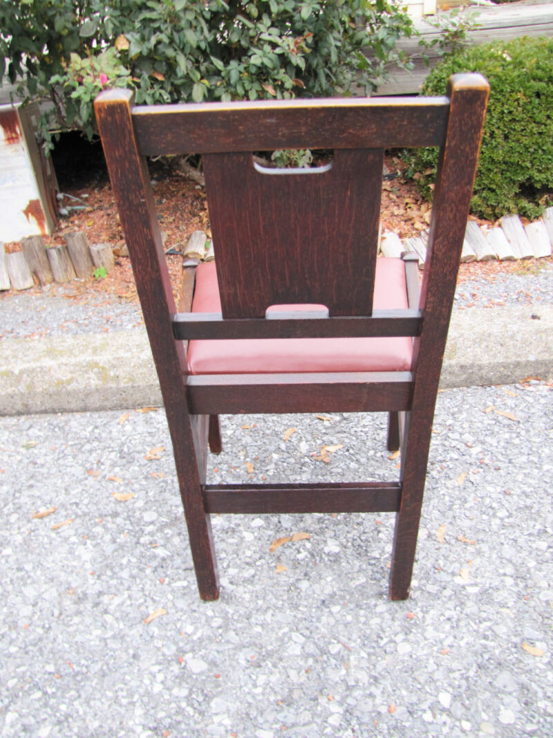 Gustav Stickley Slipper Desk H. Back Chair w4050 - Image 7