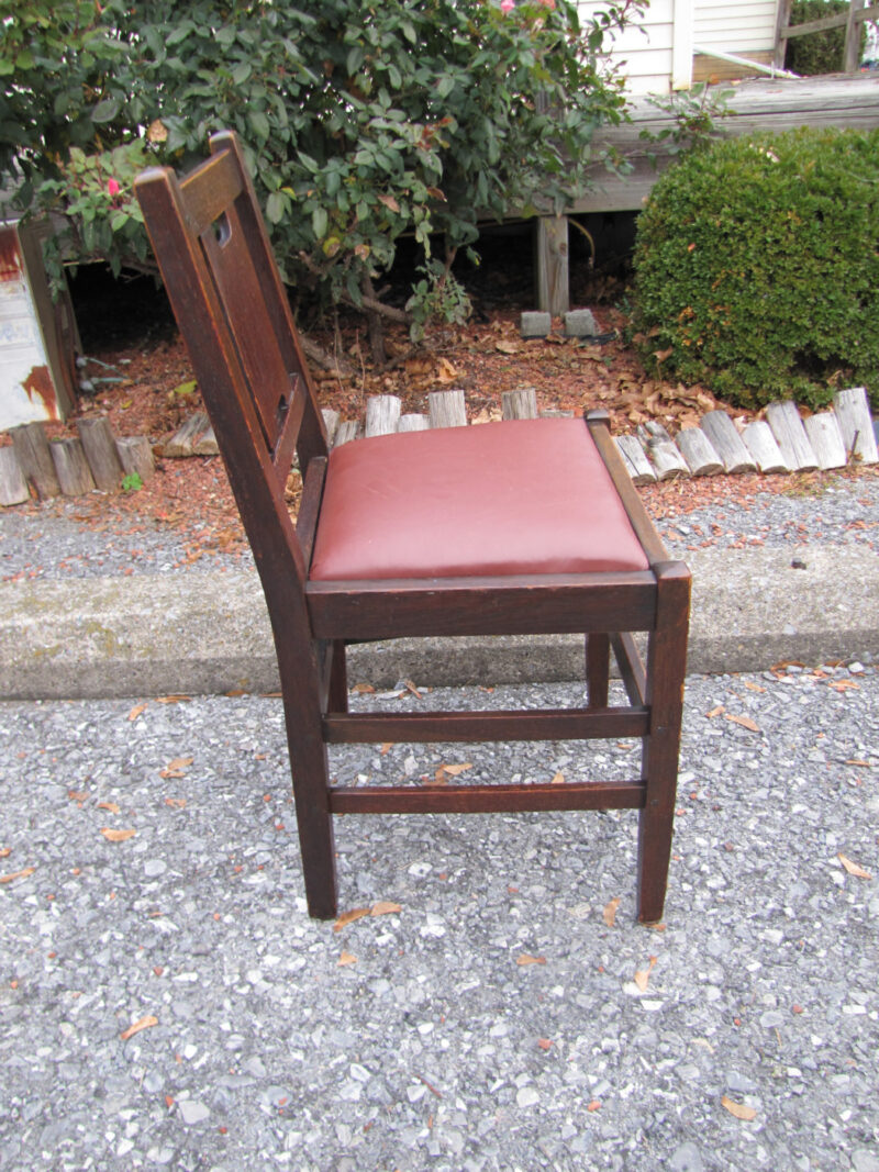 Gustav Stickley Slipper Desk H. Back Chair w4050 - Image 13