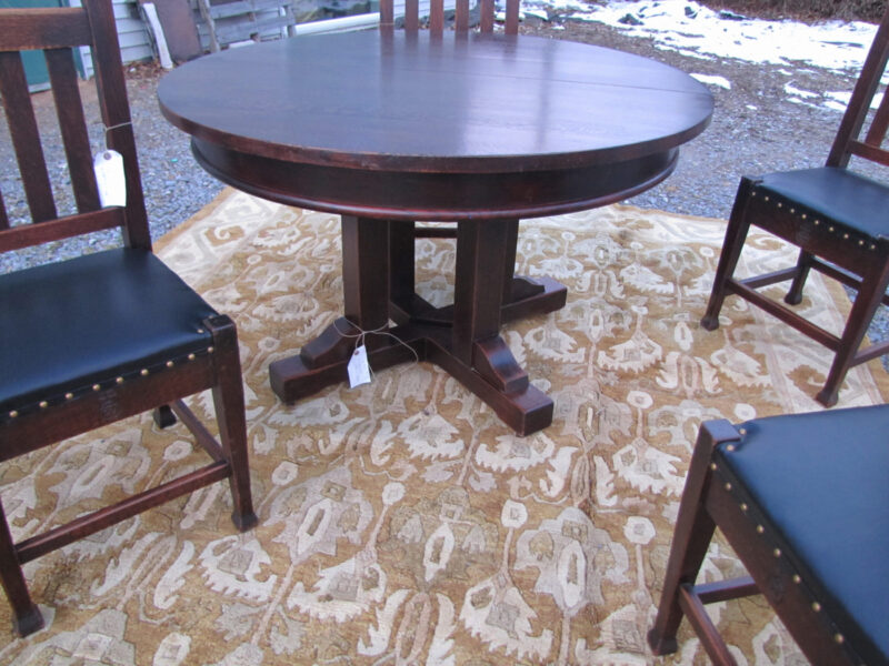 Superb Set of Roycroft Dining Table and Four Chairs w4148 - Image 13