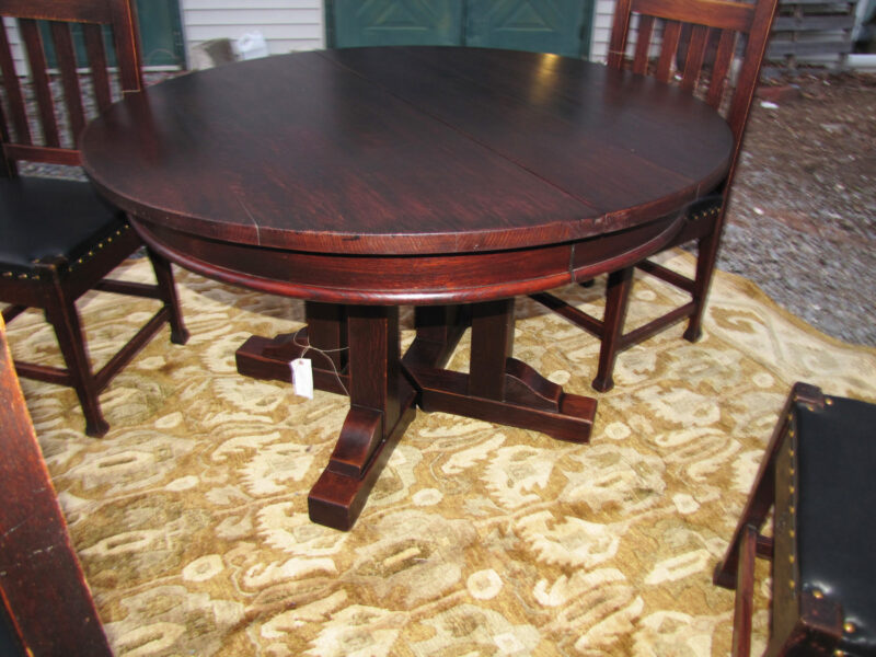 Superb Set of Roycroft Dining Table and Four Chairs w4148 - Image 11