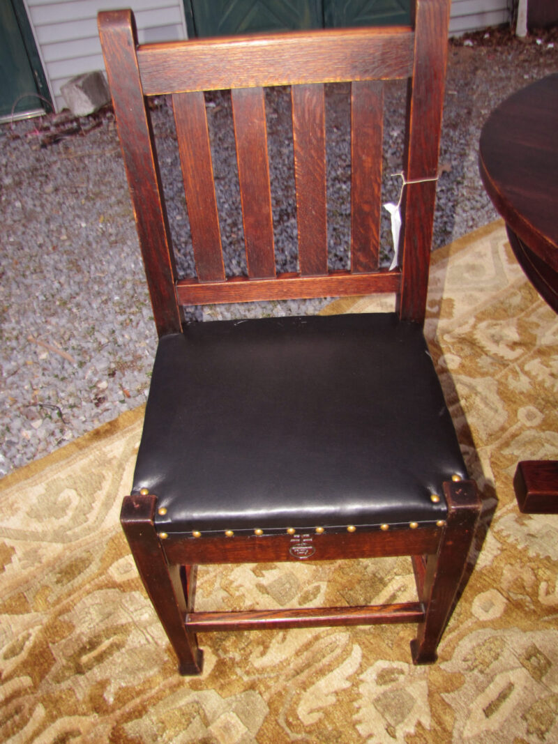 Superb Set of Roycroft Dining Table and Four Chairs w4148 - Image 10
