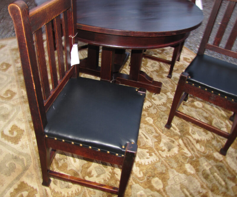 Superb Set of Roycroft Dining Table and Four Chairs w4148 - Image 5