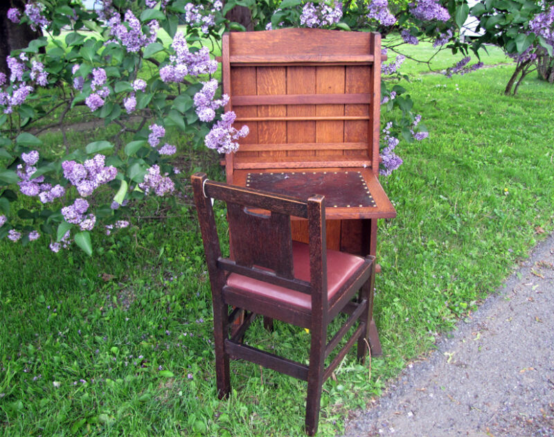 Antique Nice Gustav Stickley Chalet Desk Drop Arm Desk w4190 - Image 16