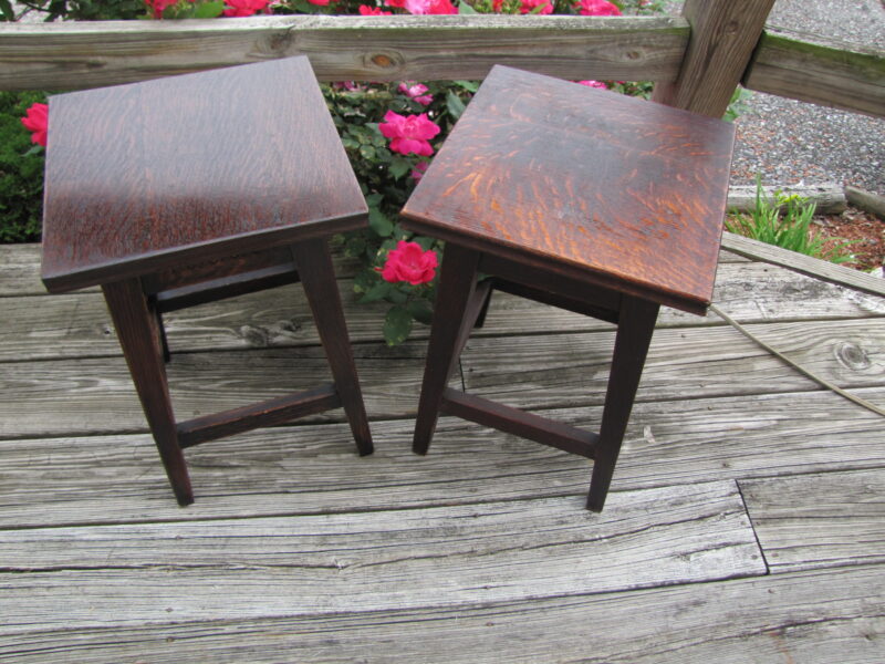 RARE Pair of Roycroft Small Tables Stickley Era w4204-4151