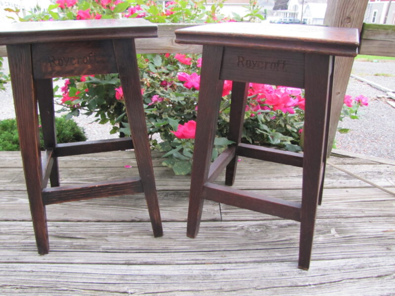 RARE Pair of Roycroft Small Tables Stickley Era w4204-4151 - Image 2