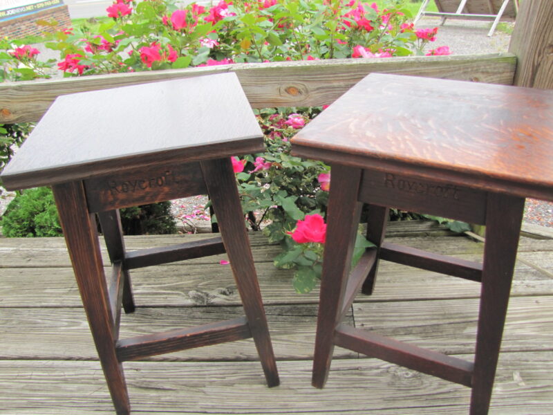 RARE Pair of Roycroft Small Tables Stickley Era w4204-4151 - Image 6