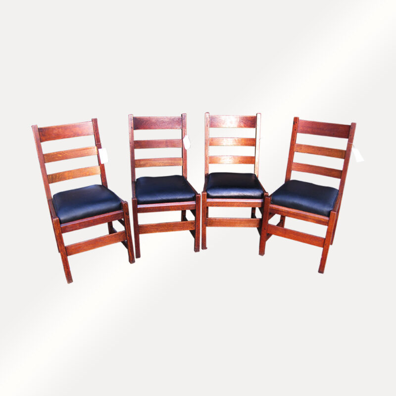 Superb set of 4 Antique L & jG Stickley dining chairs W4215