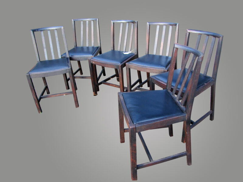 Set of 6 Arts & Crafts Dining Chairs Stickley era W4378 - Image 2