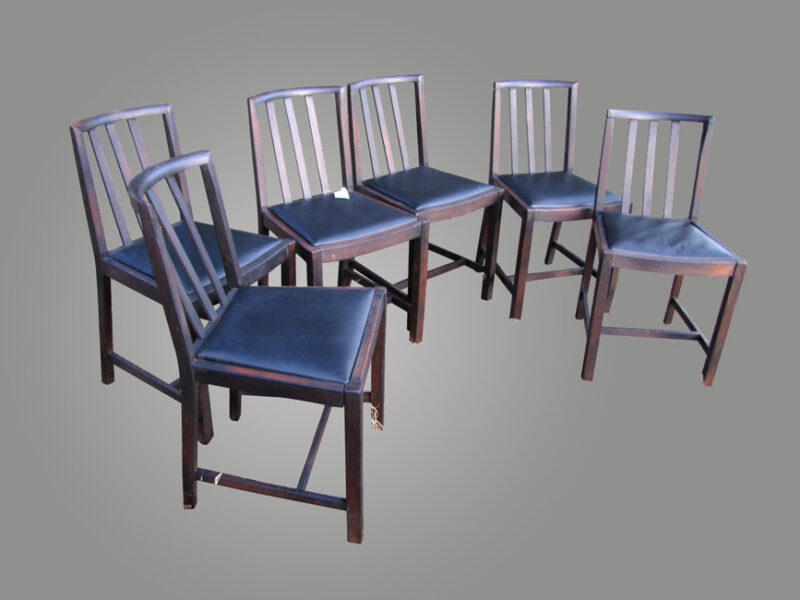 Set of 6 Arts & Crafts Dining Chairs Stickley era W4378