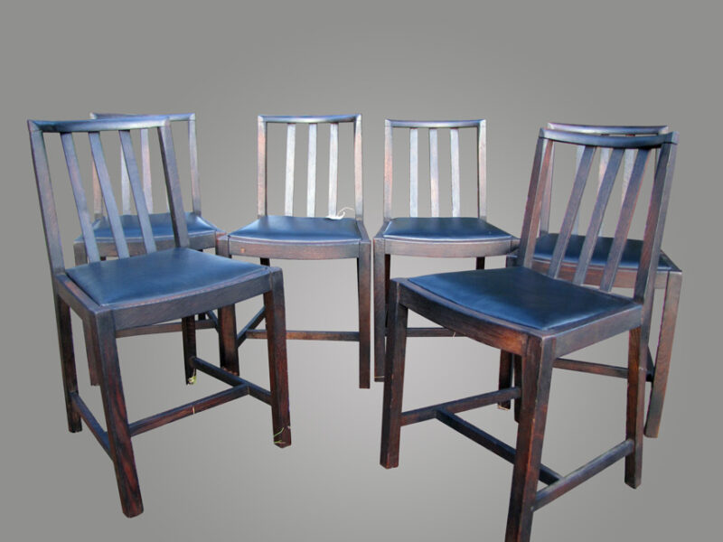 Set of 6 Arts & Crafts Dining Chairs Stickley era W4378 - Image 4