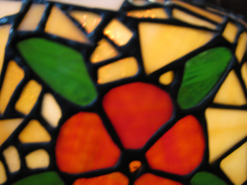 Antique Arts & Crafts Hanging Stained Glass Lampshade W4335 - Image 2