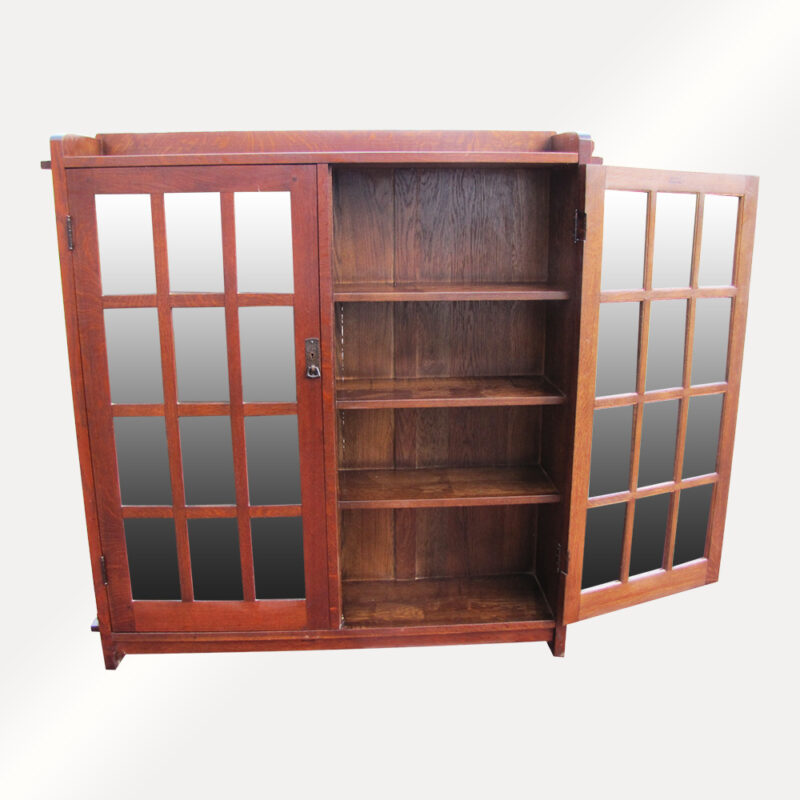 Antique L&jG Stickley Two Door Bookcase w4841 - Image 21
