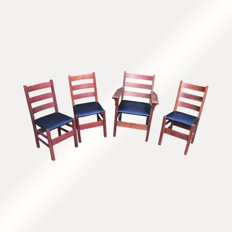 Antique Gustav Stickley Set of 4 Chairs w4855 - Image 15