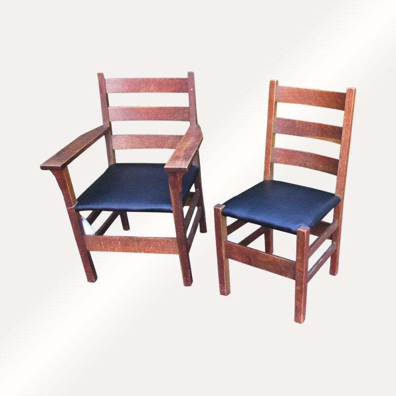 Antique Gustav Stickley Set of 4 Chairs w4855 - Image 4