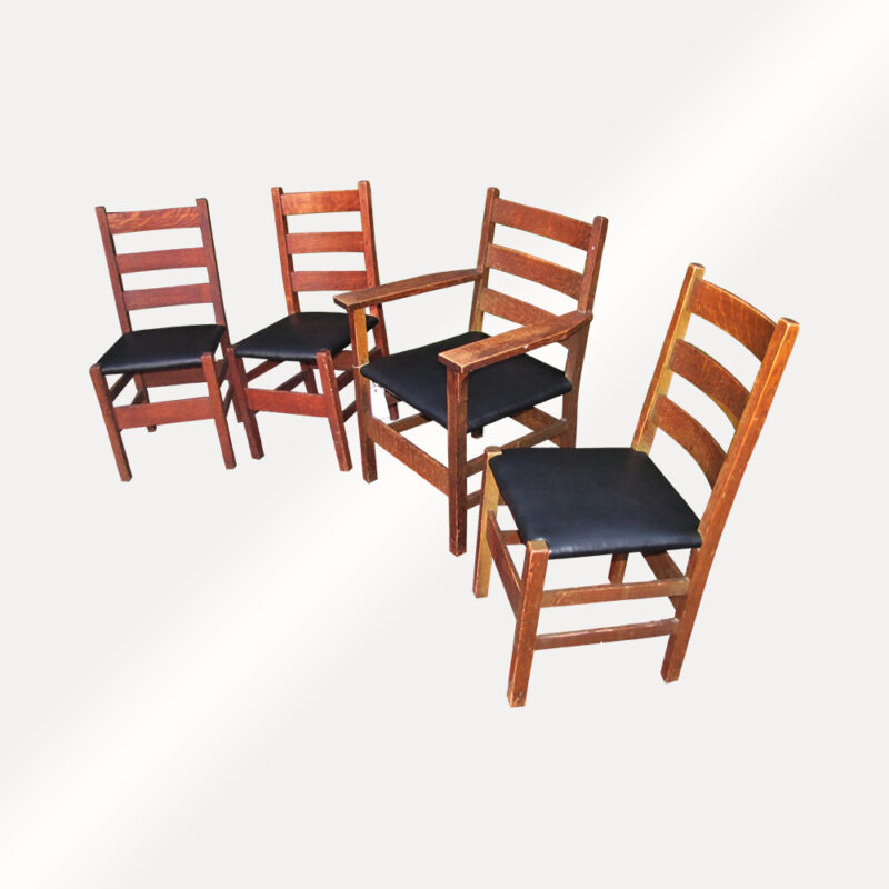 Antique Gustav Stickley Set of 4 Chairs w4855 - Image 2