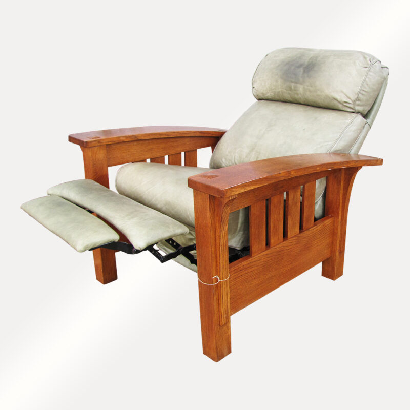 Reproduction Stickley Audi Morris Chair with Foot Lift w5078 - Image 2