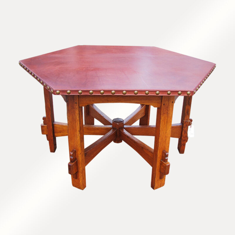 Superb Antique L&jG Stickley Hexagon Table. W5098