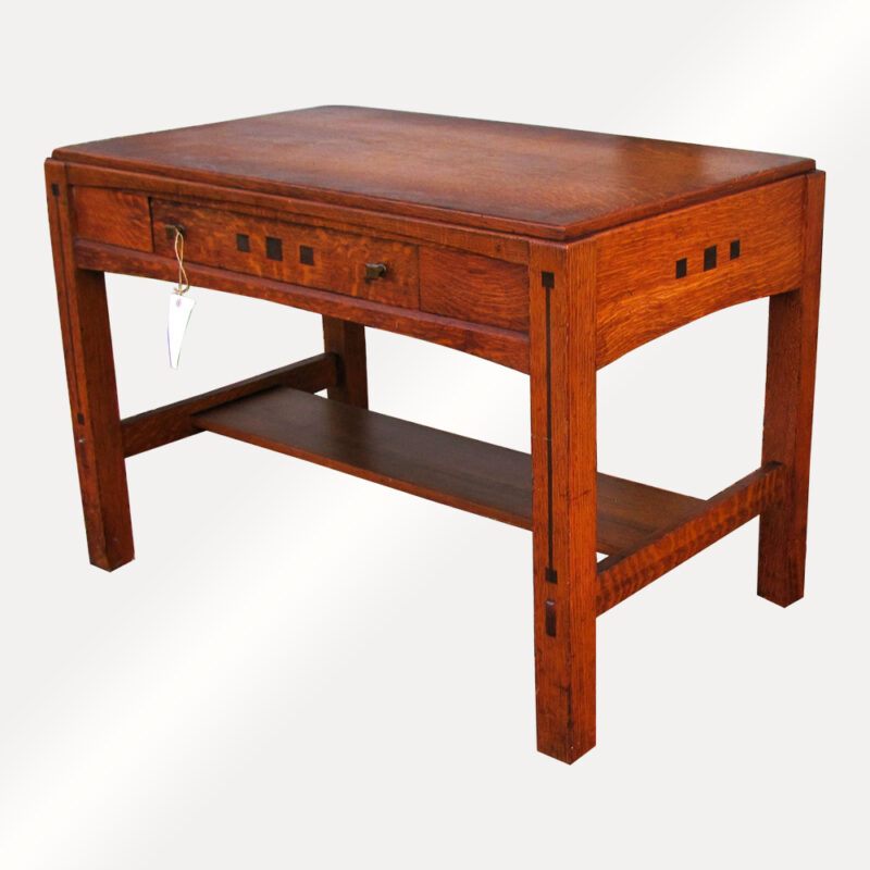 Antique Limbert Library Table with Inlay w5116 - Image 9