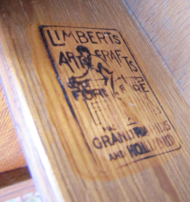 Antique Limbert Library Table with Inlay w5116 - Image 5