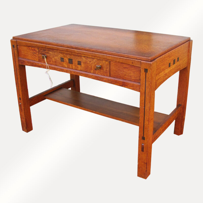Antique Limbert Library Table with Inlay w5116