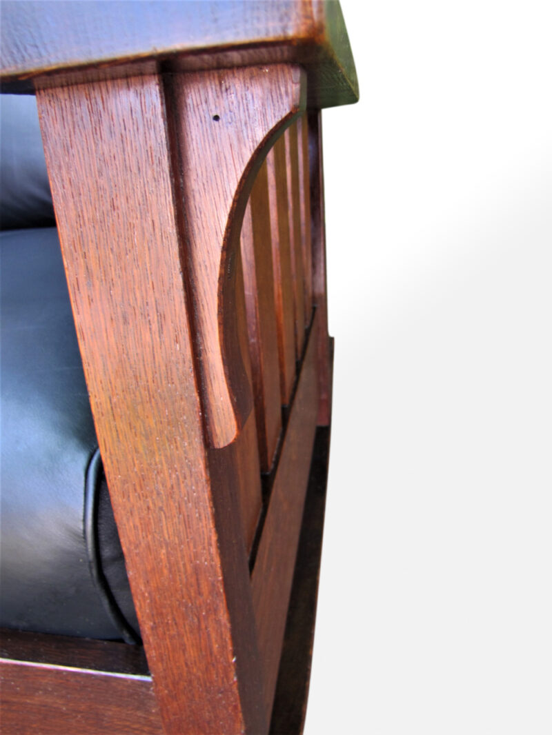 Great Antique Gustav Stickley Large Arm Rocker With Slates w5238 - Image 10