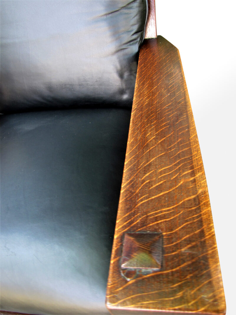 Great Antique Gustav Stickley Large Arm Rocker With Slates w5238 - Image 9